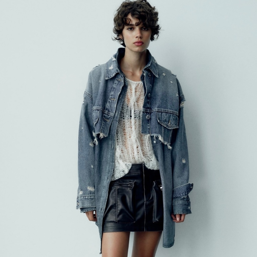 ZARA faux leather skirt